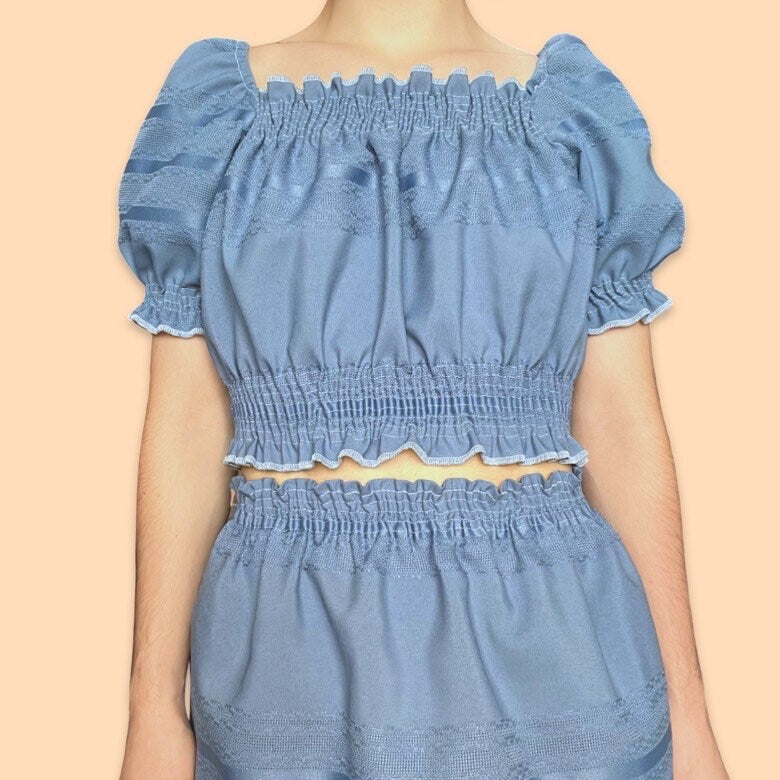Dusty Blue Mini Skirt