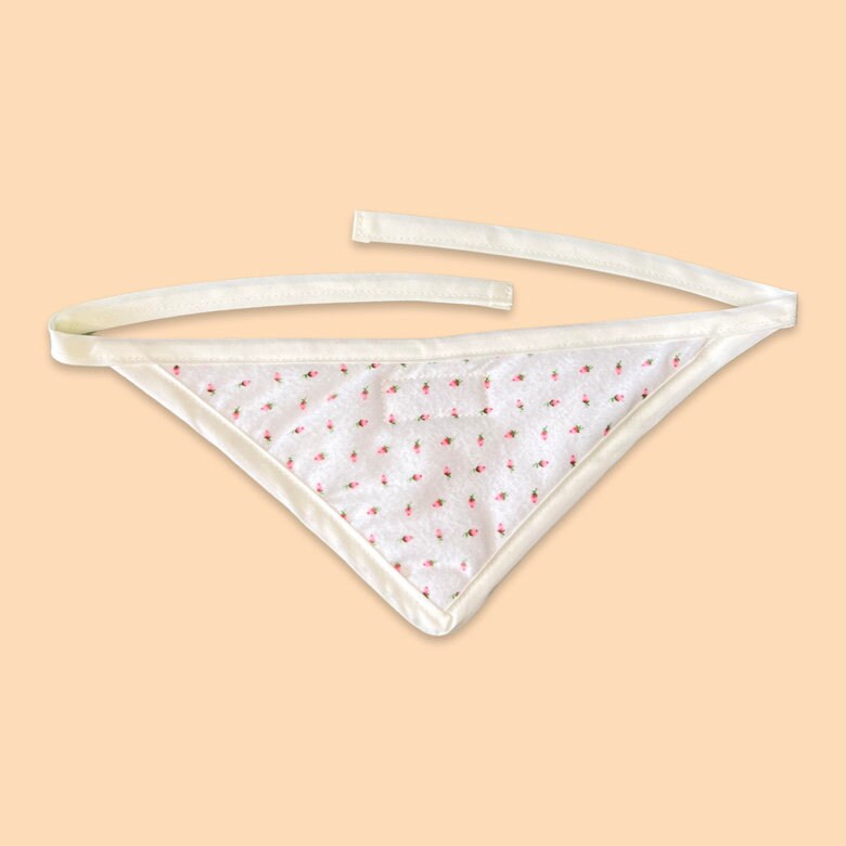 Red Gingham Quilted Dog Bandana (M)