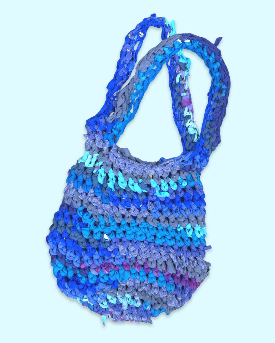 Blue Crochet Market Bag
