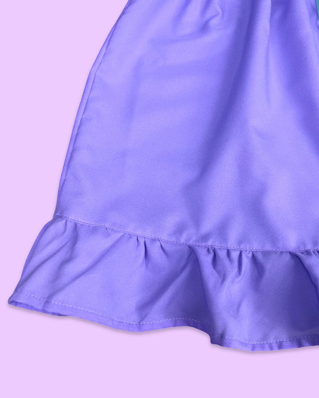 Purple Ruffle Mini Skirt