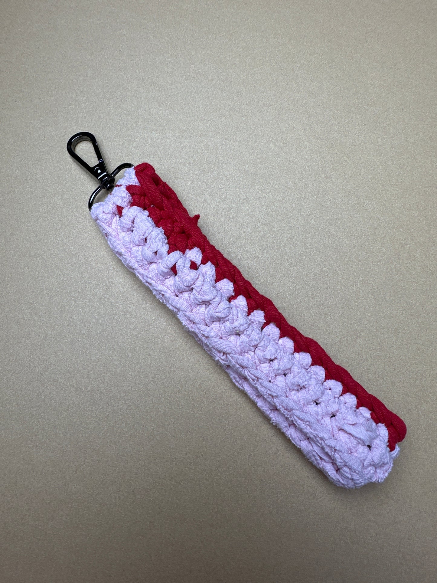 Pink/Red Crochet Wristlet