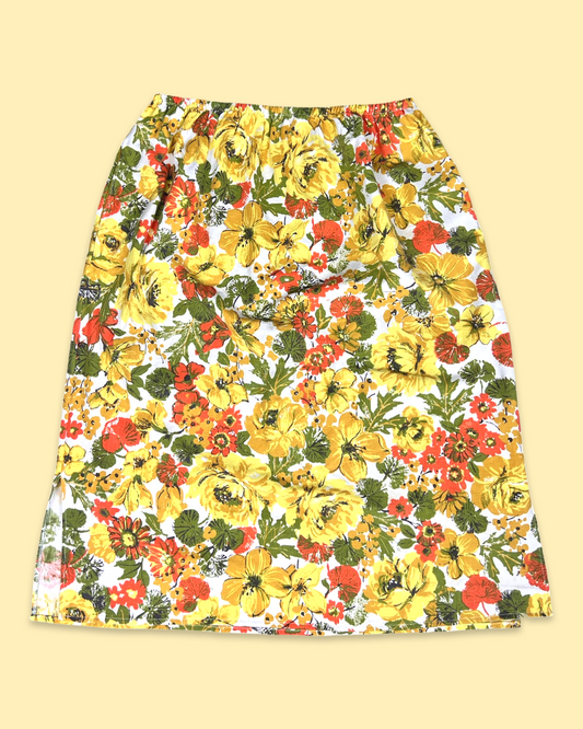 Vintage Floral Midi Skirt