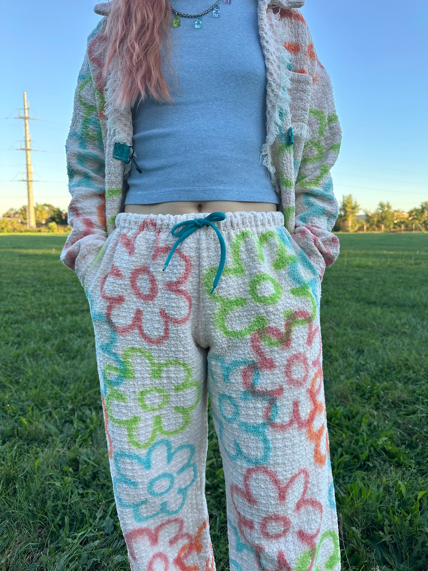 Airbrush Floral Blanket Pants