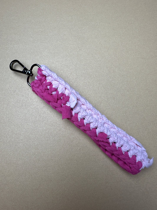 Pink Crochet Wristlet