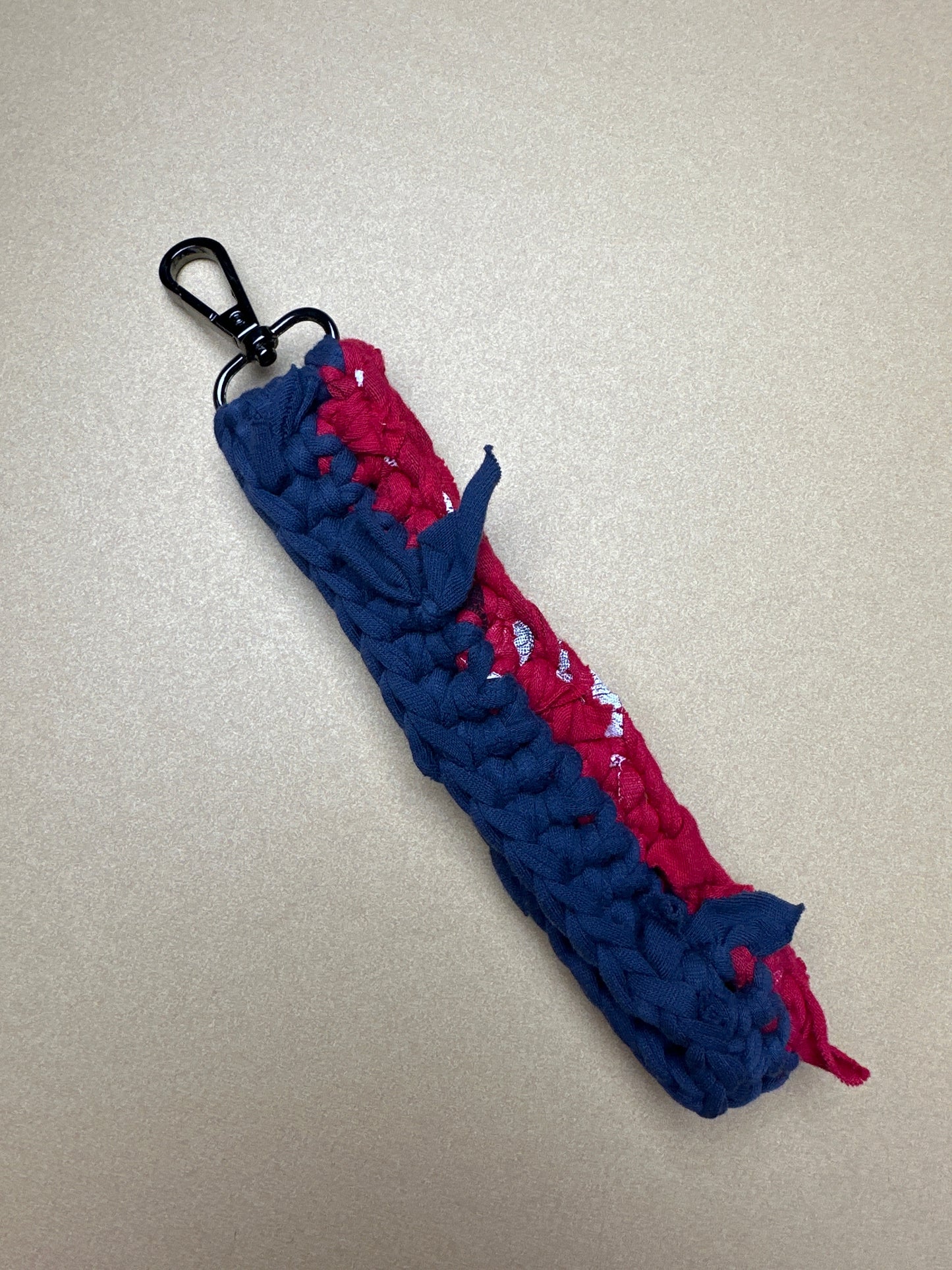 Red/Navy Crochet Wristlet