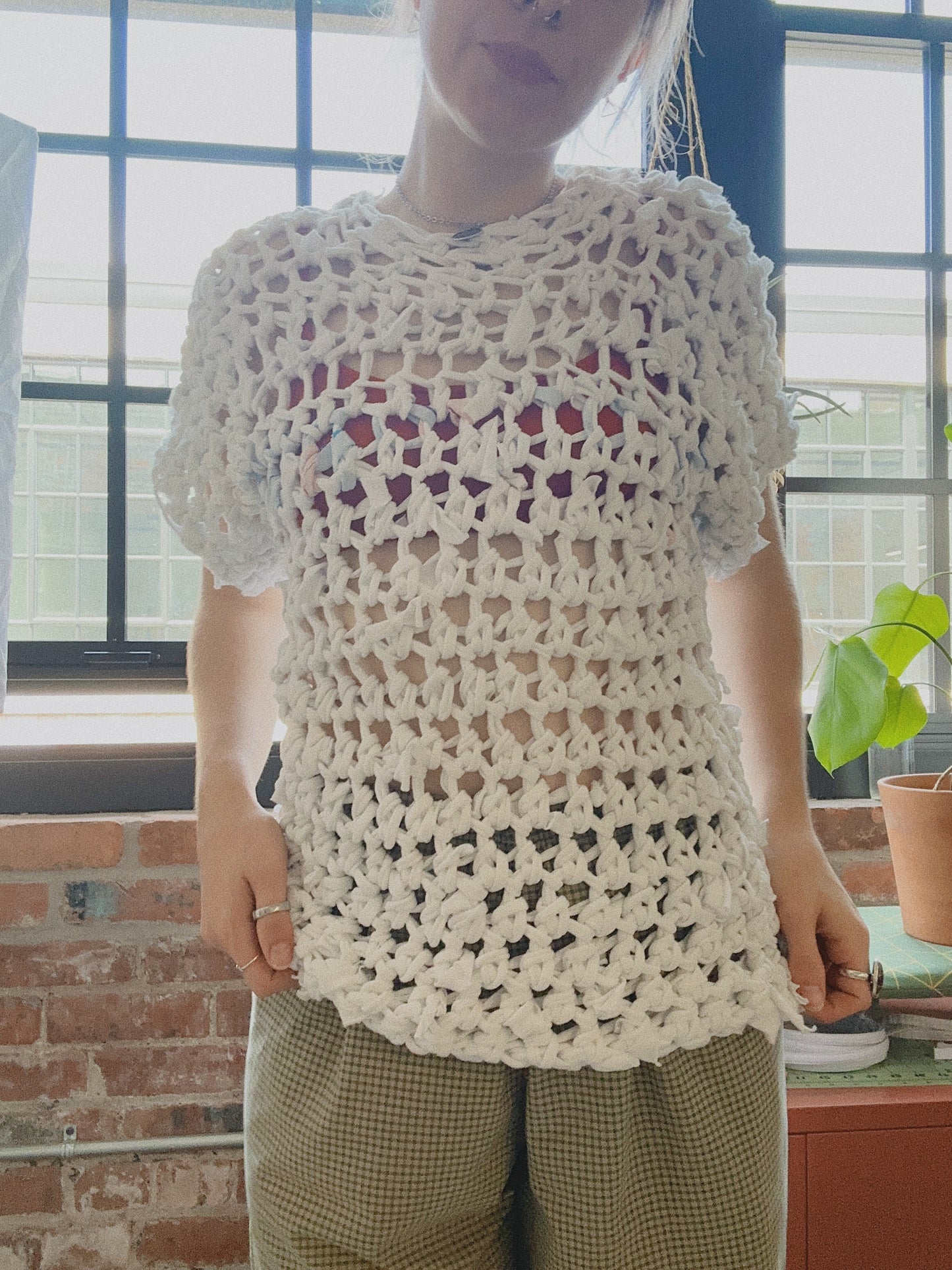 White Crochet T-shirt