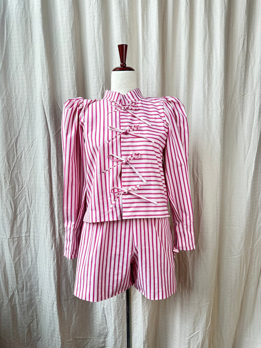 Pink Striped Vivienne Short Set