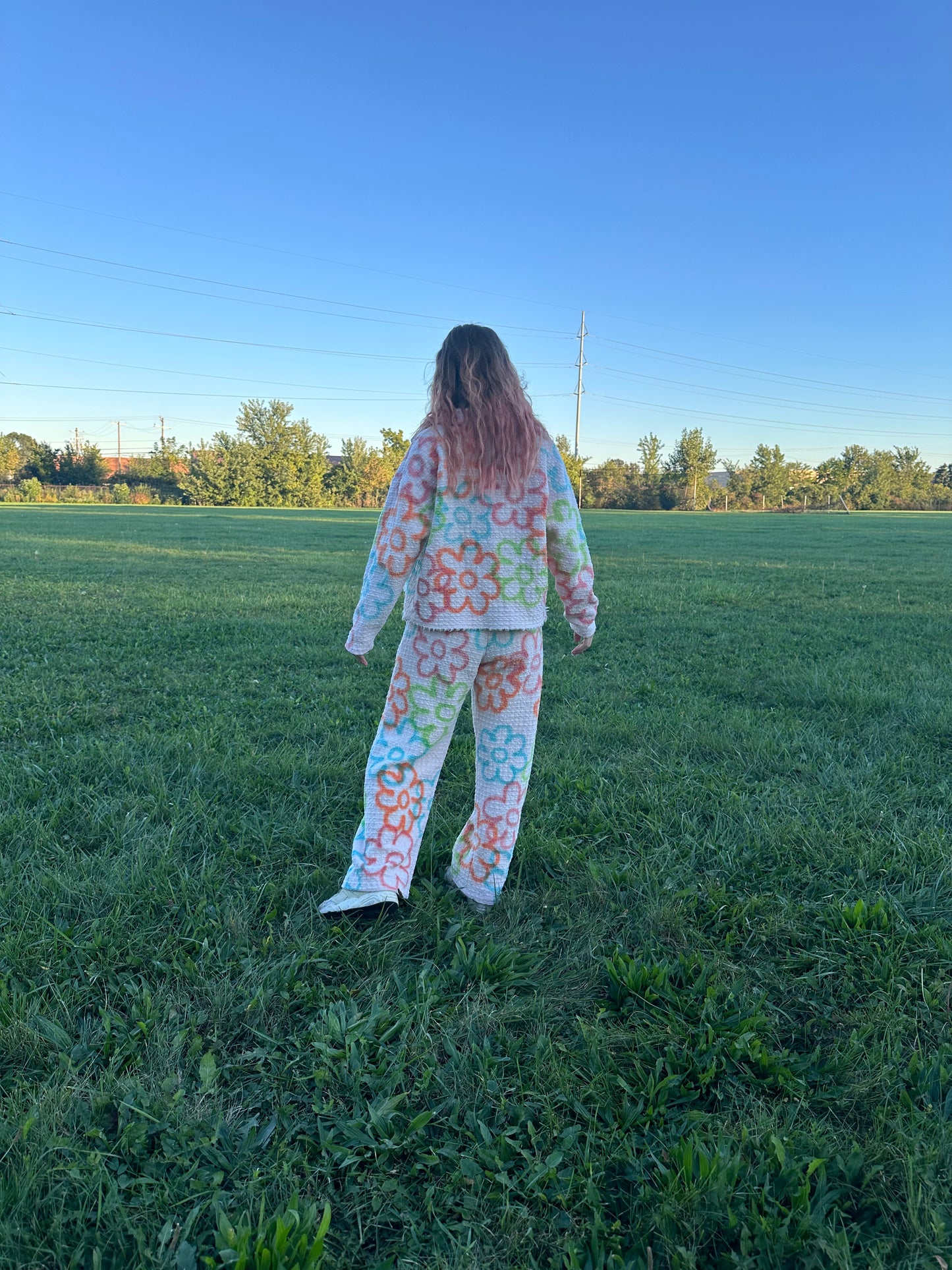 Airbrush Floral Blanket Pants