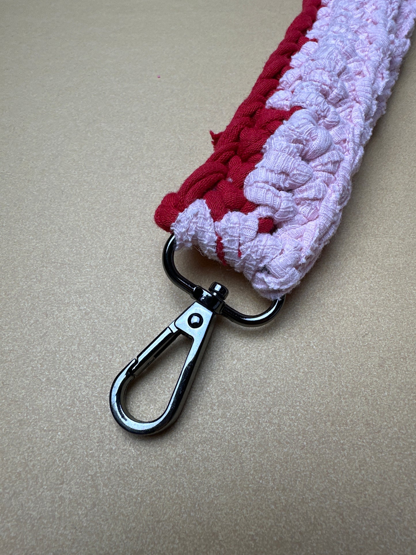 Pink/Red Crochet Wristlet