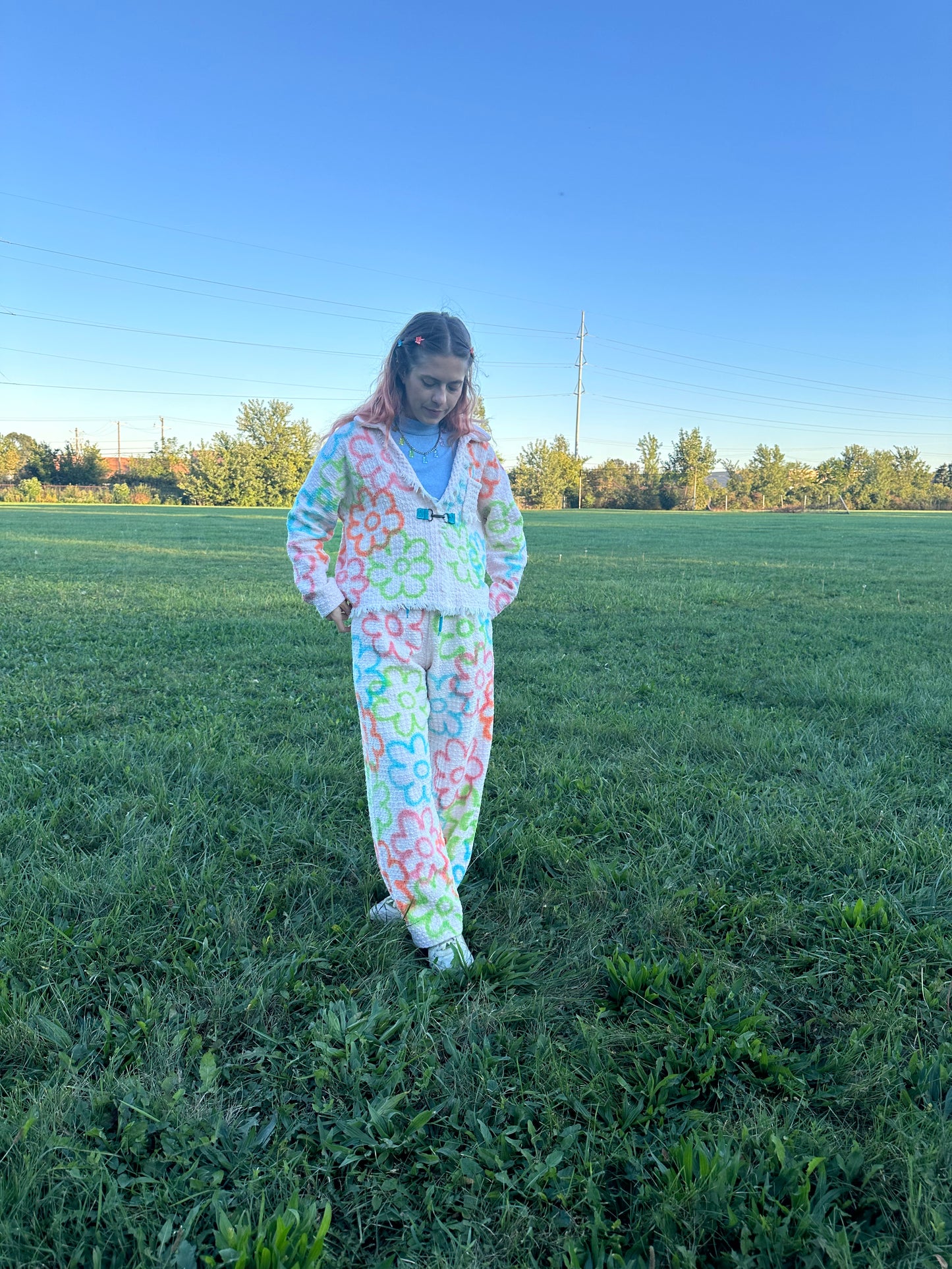 Airbrush Floral Blanket Pants