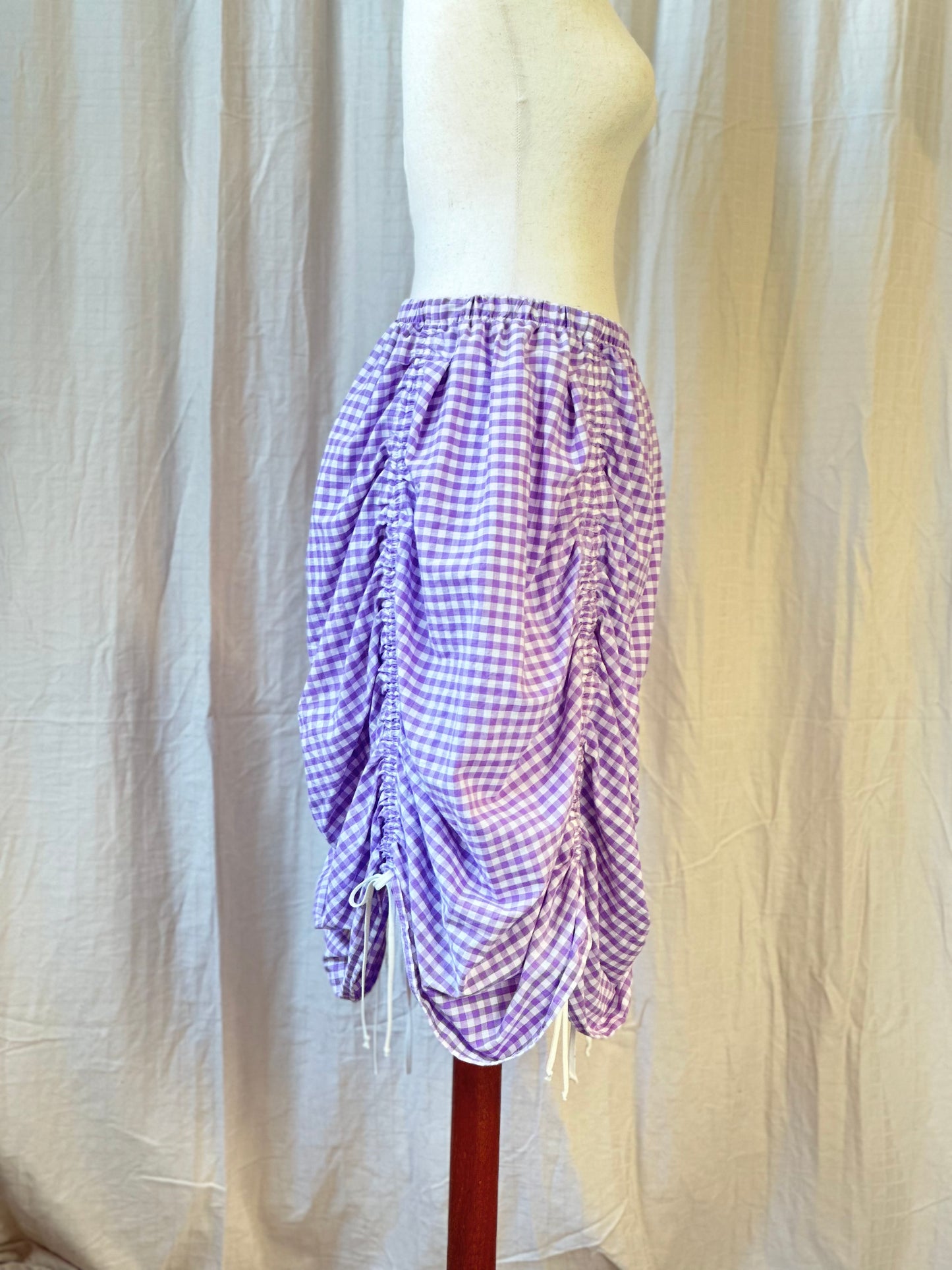 Purple Gingham Parachute Skirt