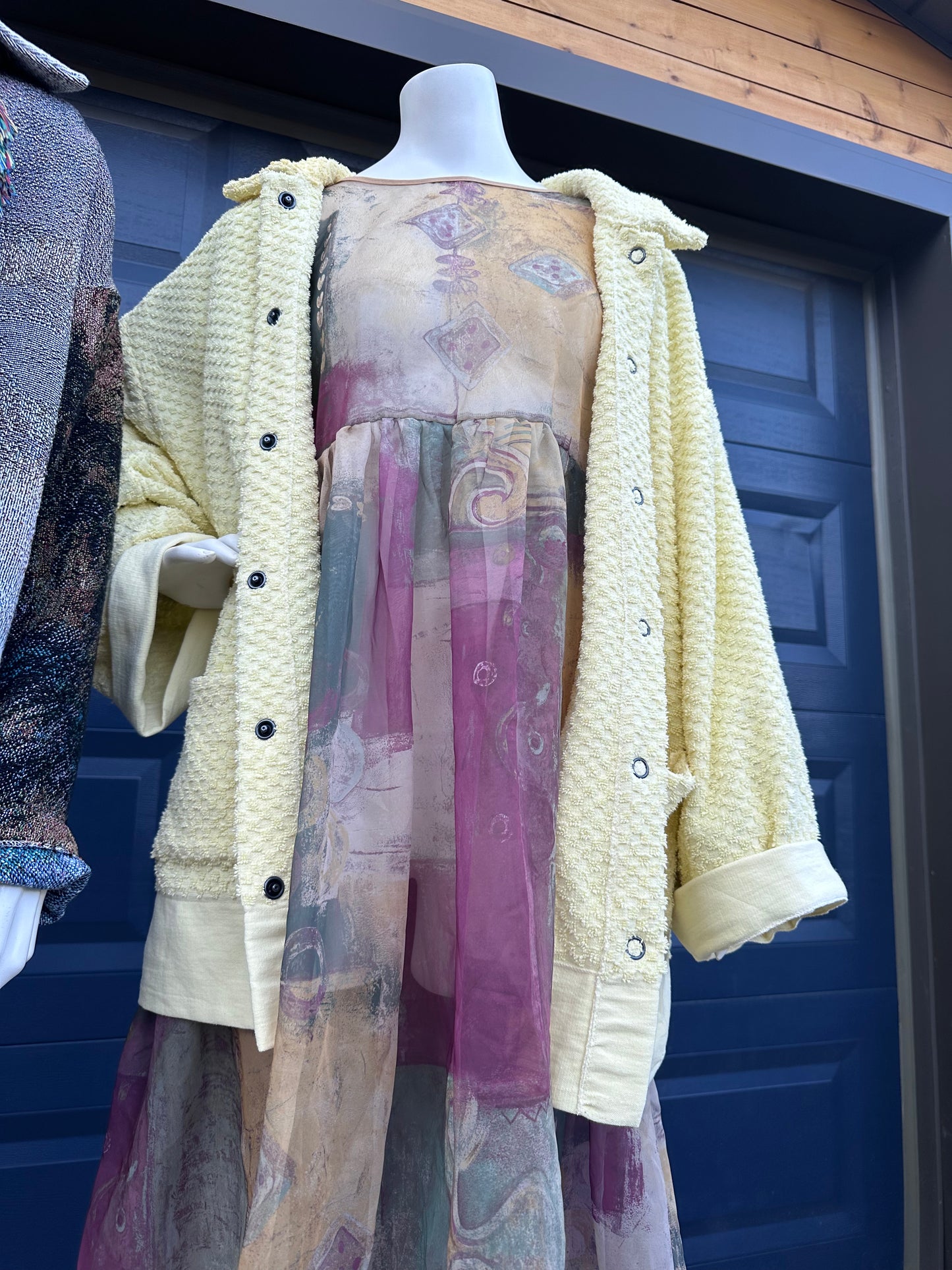 Yellow Snap Up Blanket Jacket