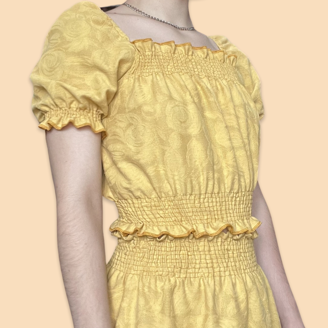Yellow Rose Mini Skirt Set