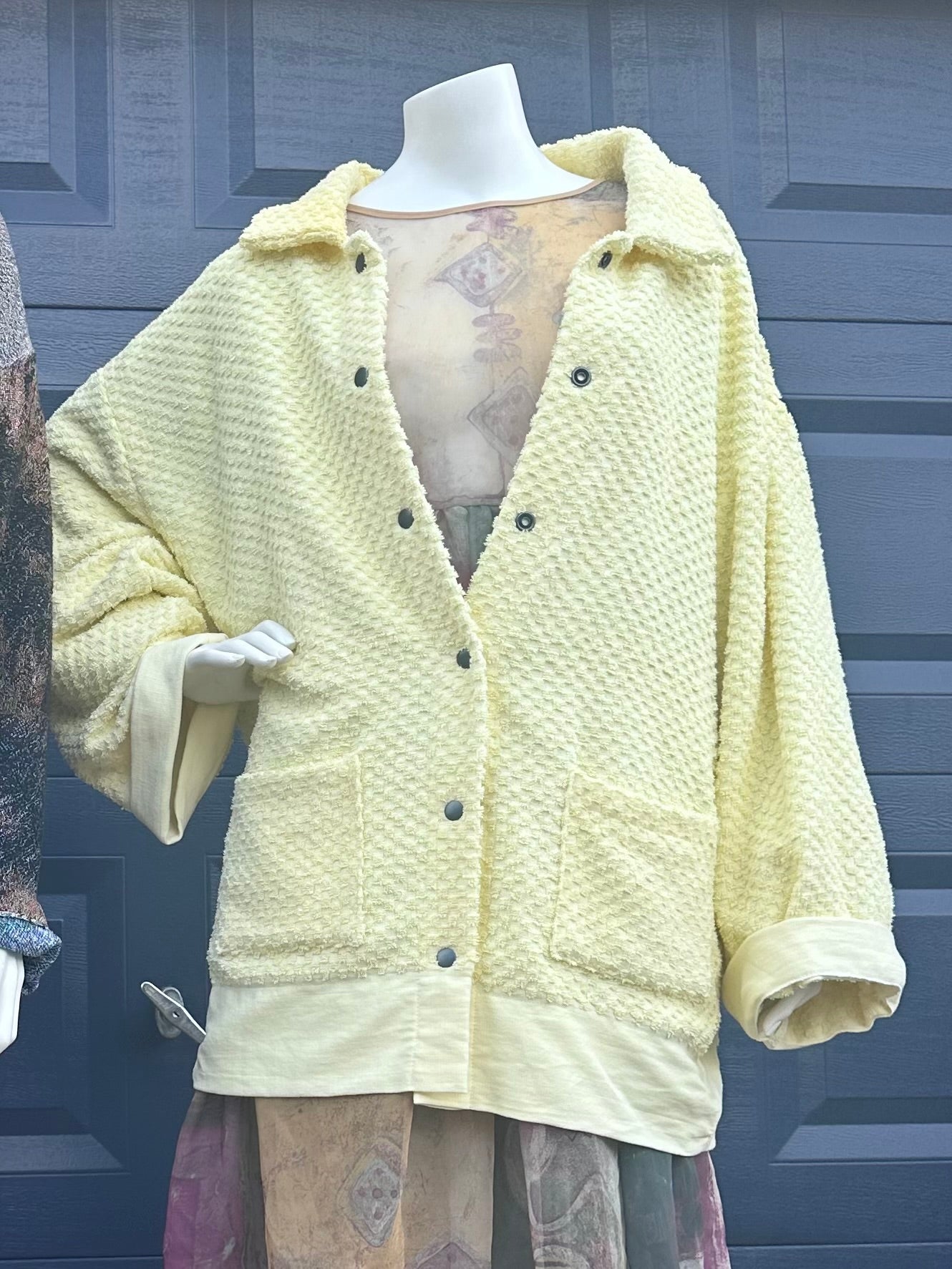 Yellow Snap Up Blanket Jacket