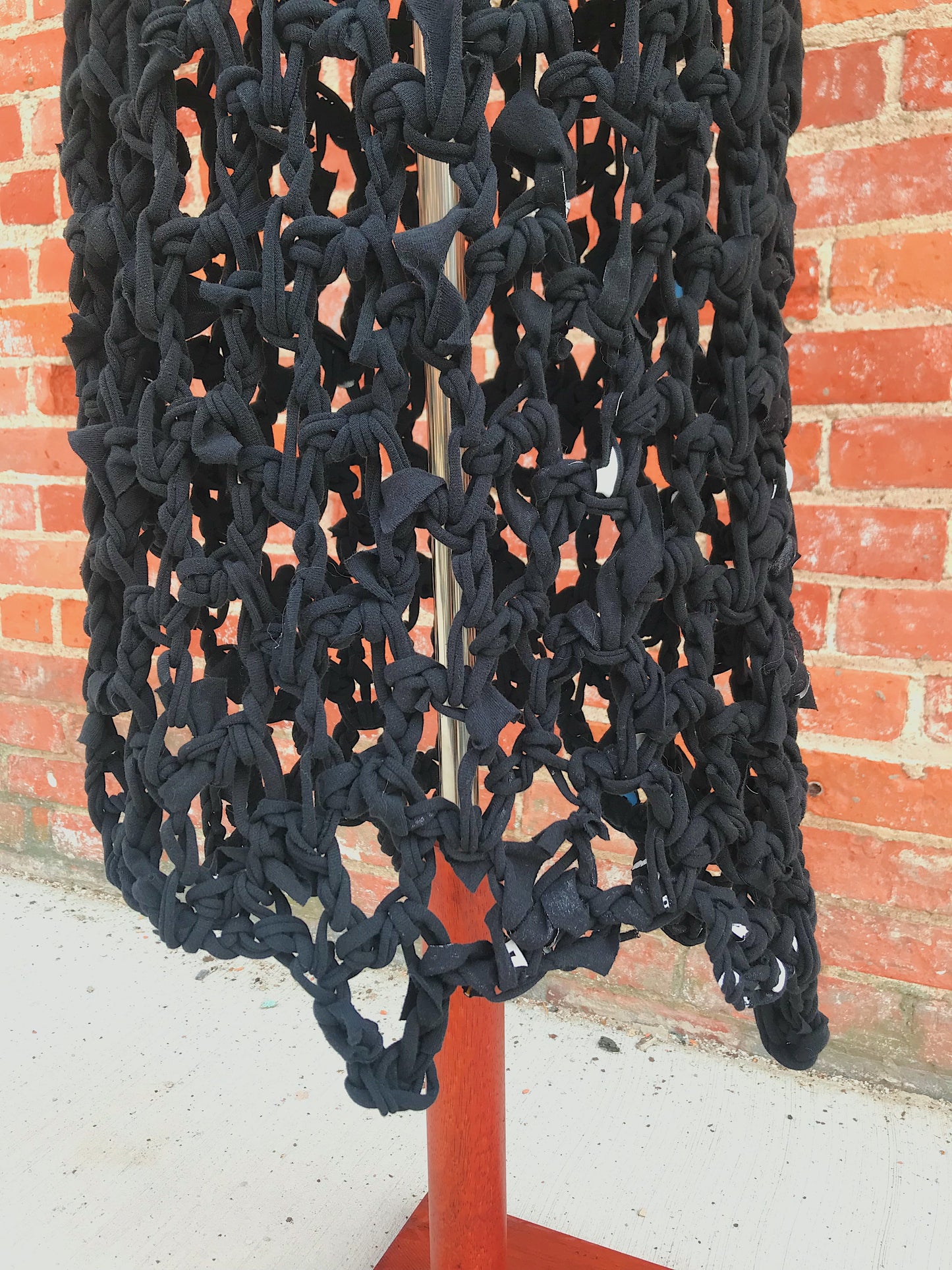Long Black Crochet Overlay Dress