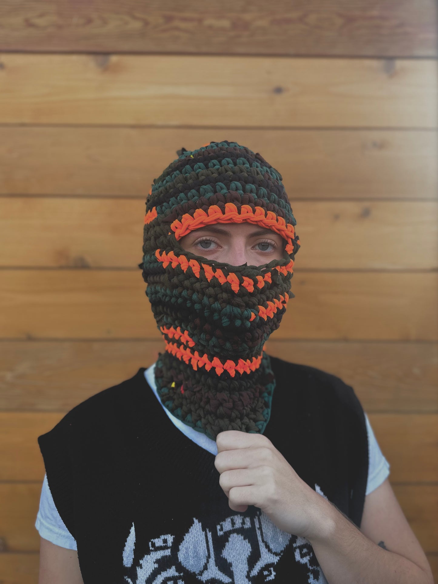 Camo/Orange Closed Face Balaclava