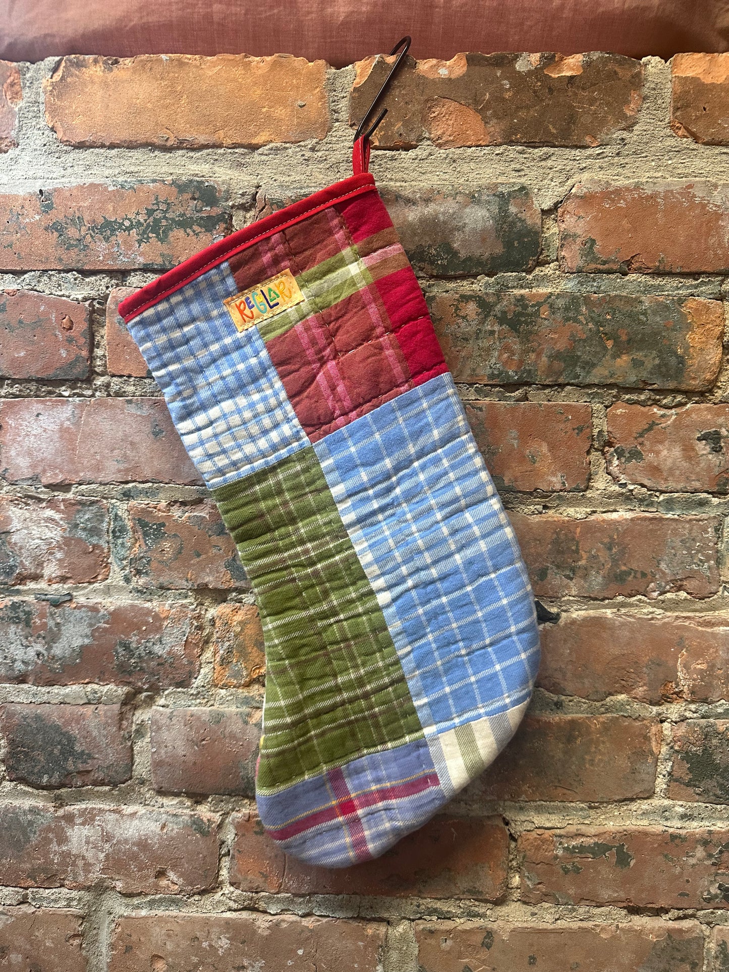 Plaid Patchwork Quilted Stocking