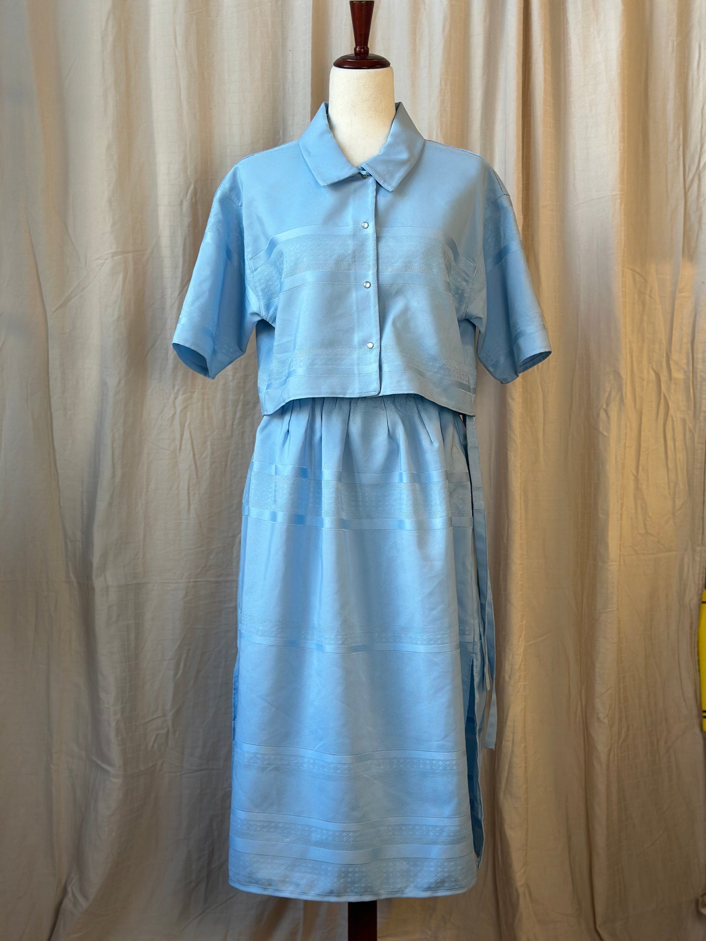 Baby Blue Button Up Set