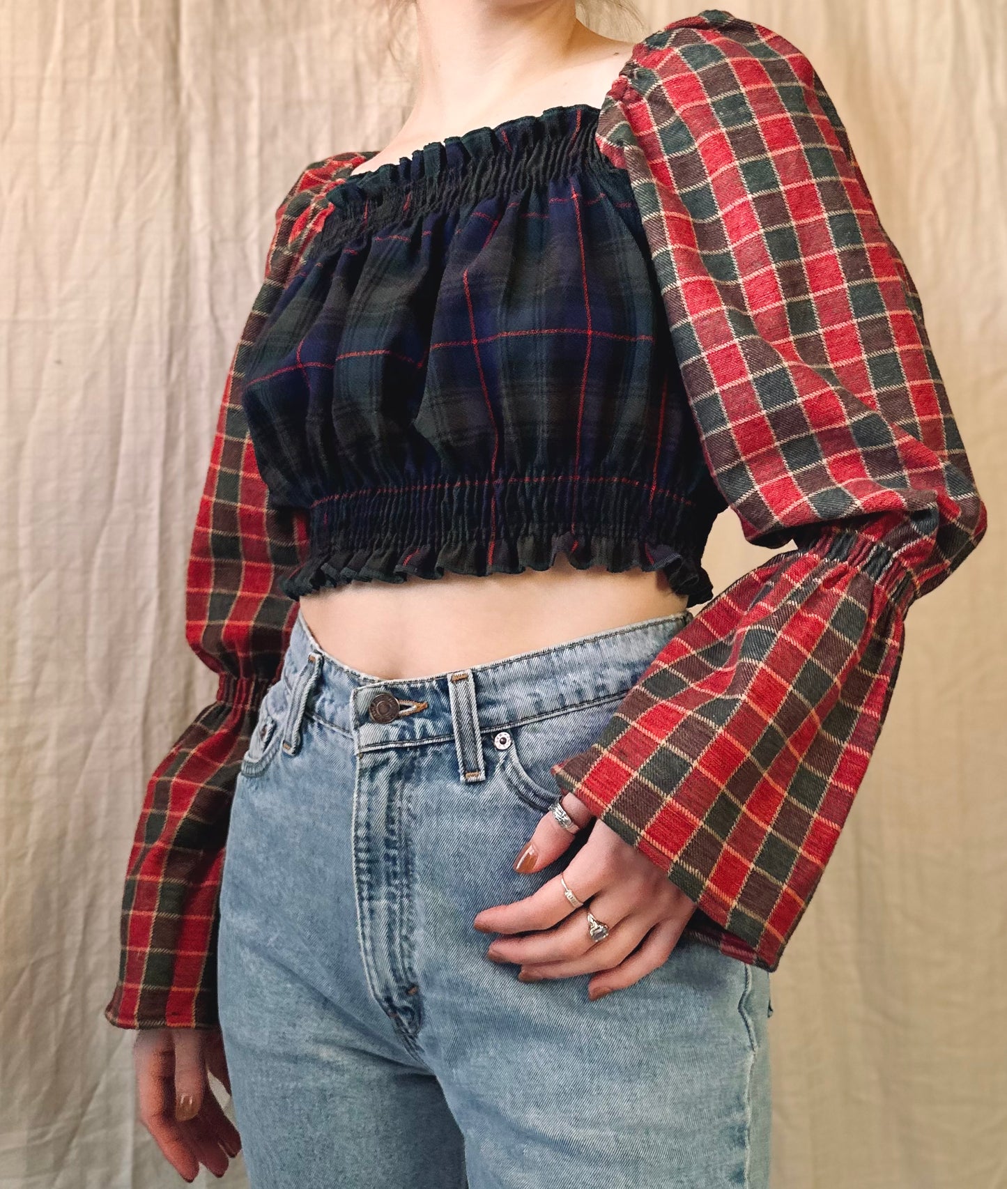 Plaid Shirley Top