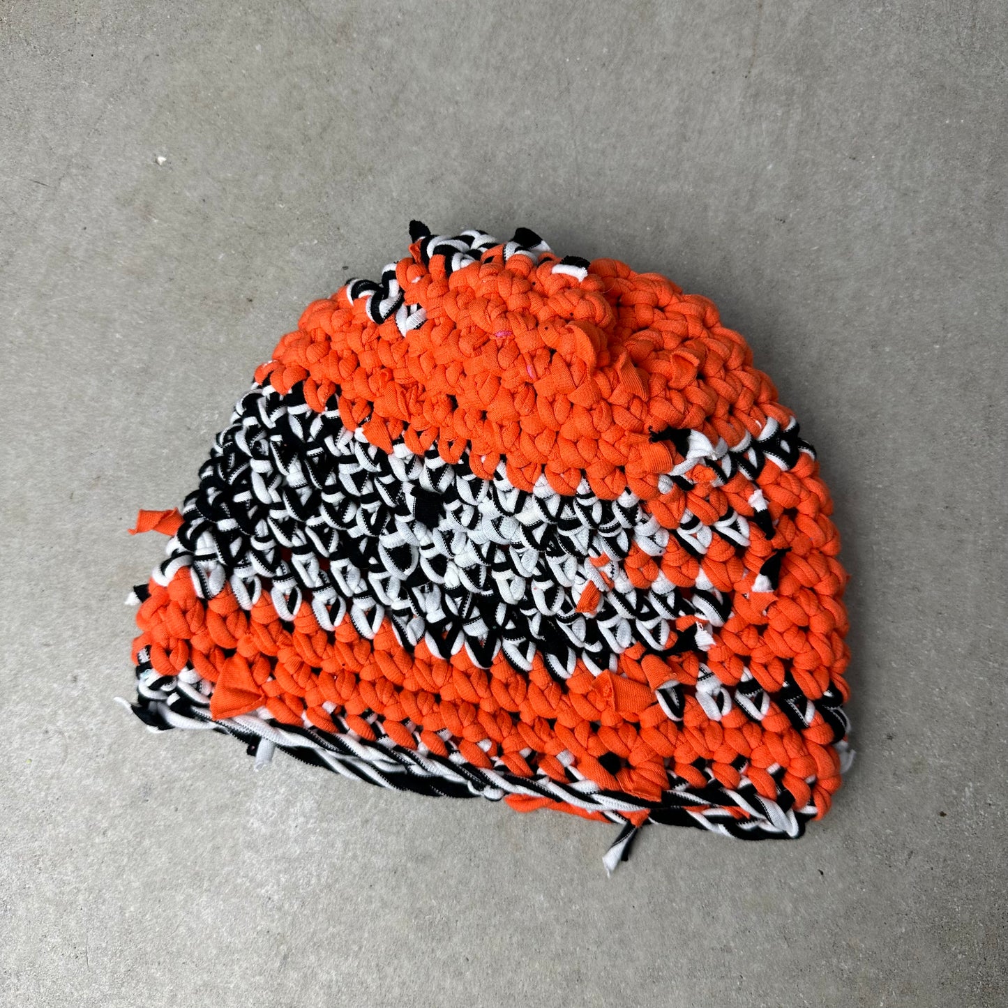 Orange/Black Crochet Skullcap