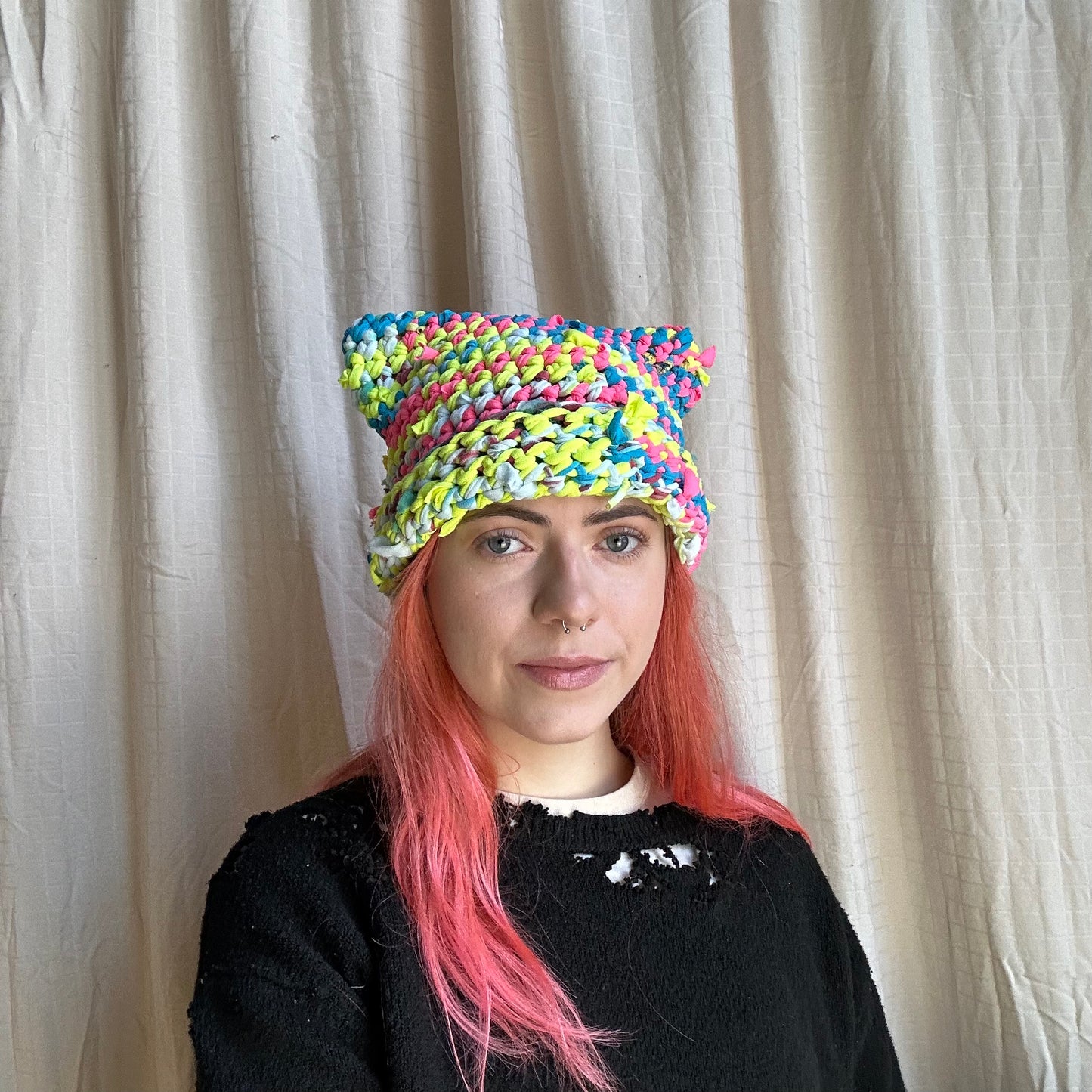 Neon Crochet Cat Hat