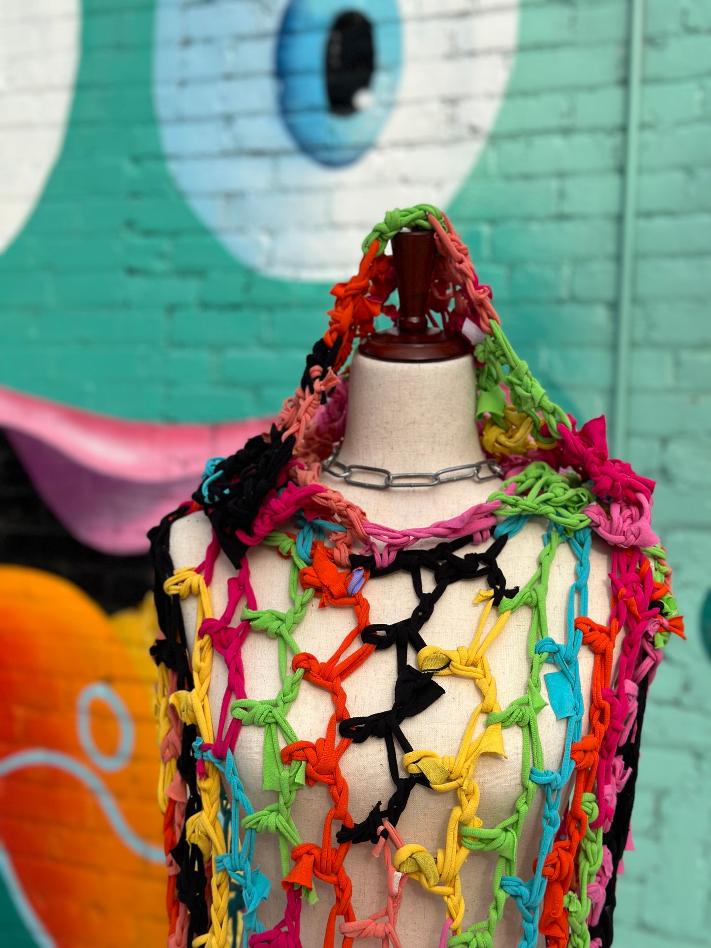 Colorful Hooded Crochet Overlay