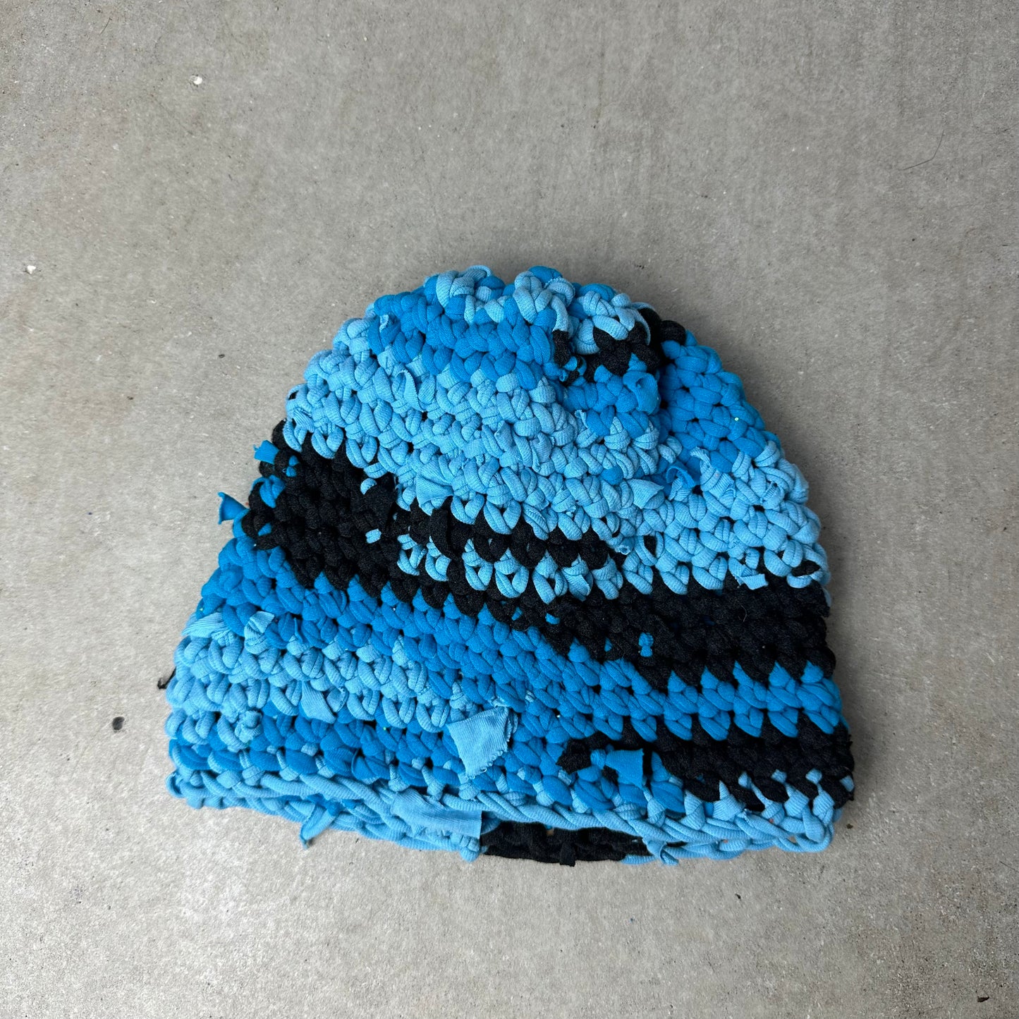 Blue/Gray Crochet Skullcap