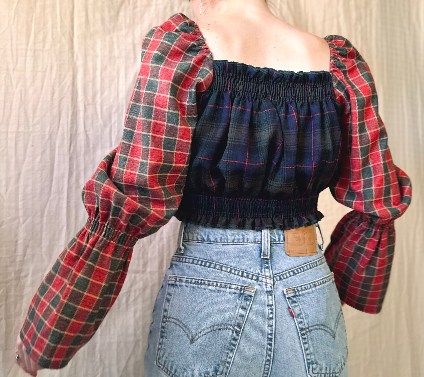 Plaid Shirley Top