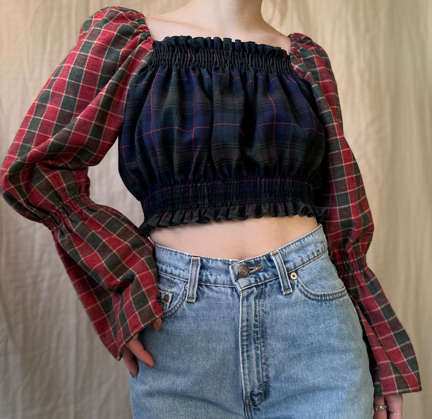 Plaid Shirley Top