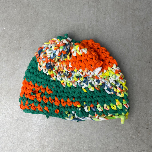 Orange/Green Crochet Skullcap