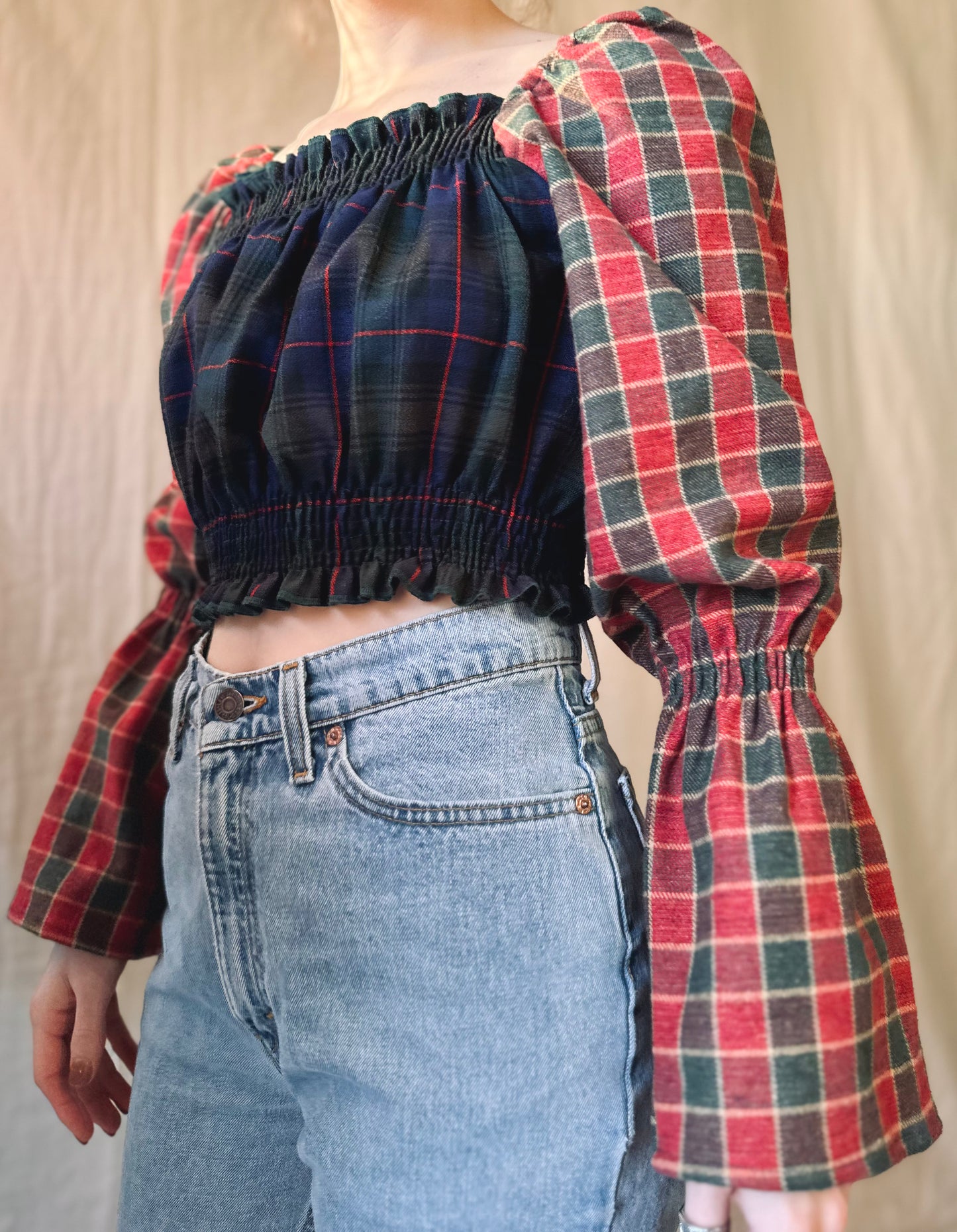 Plaid Shirley Top