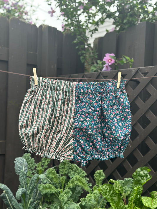 Teal/Pink Floral Bloomers (XL)