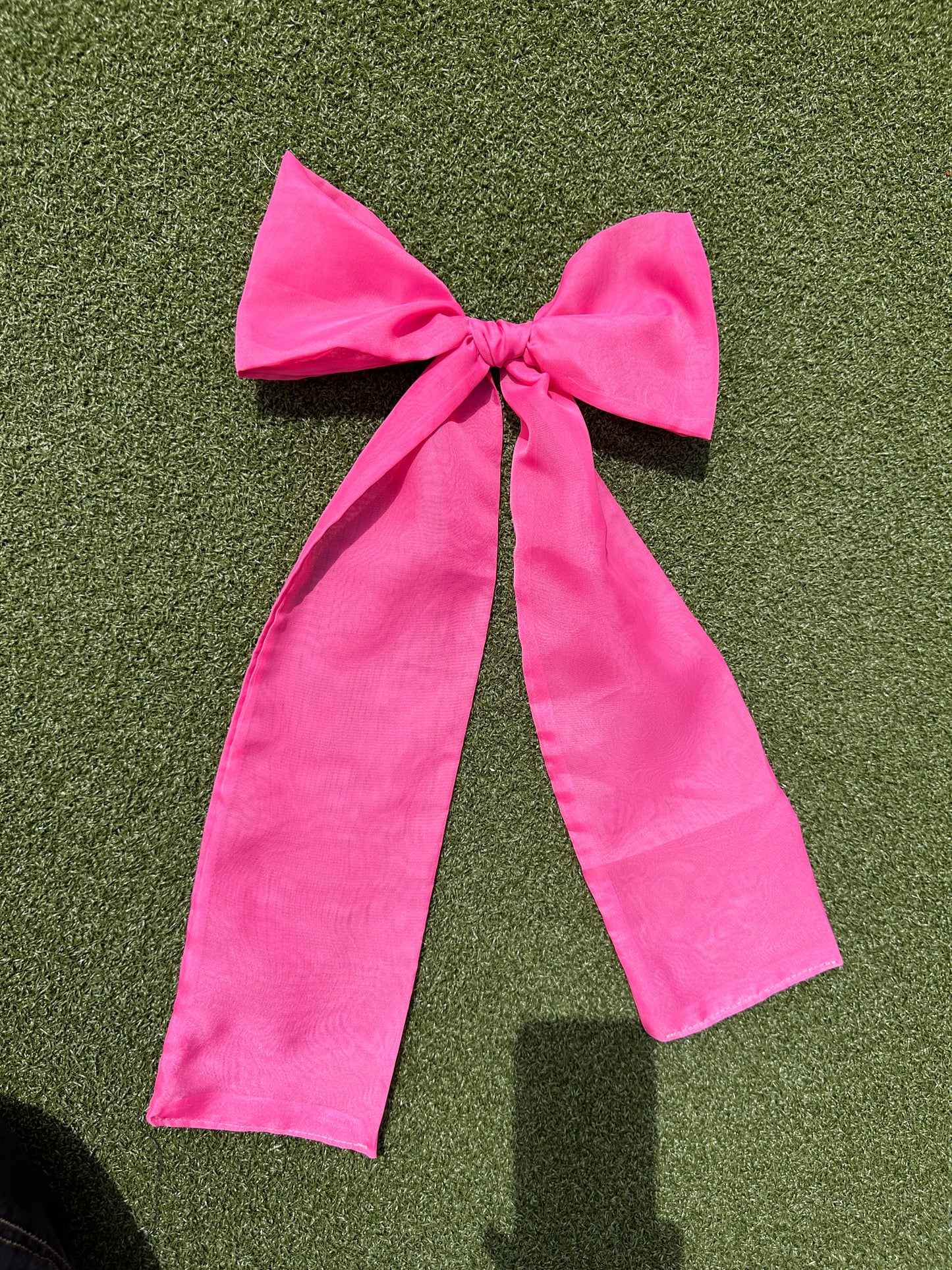 Pink Sheer Bow Clip