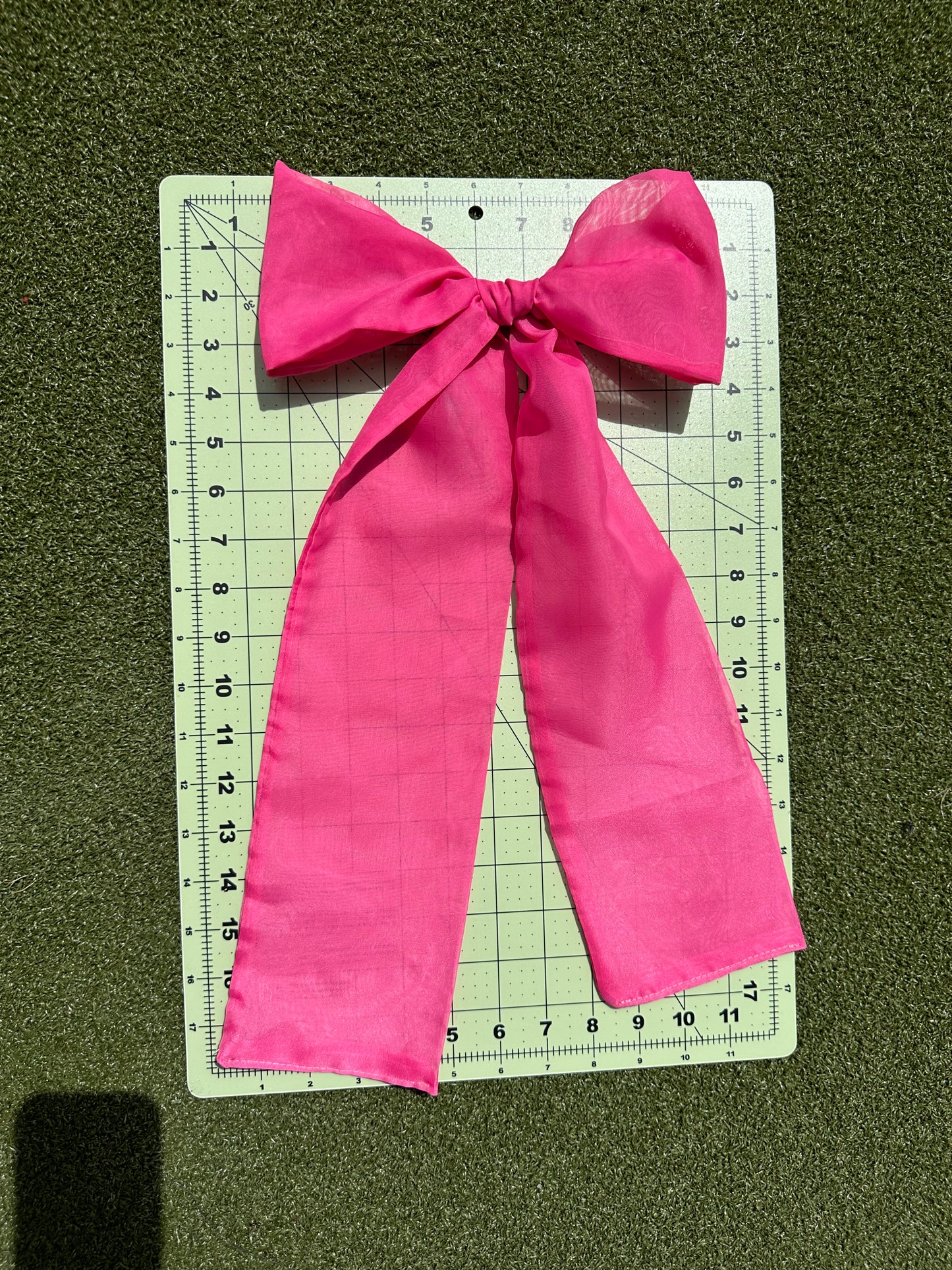 Pink Sheer Bow Clip