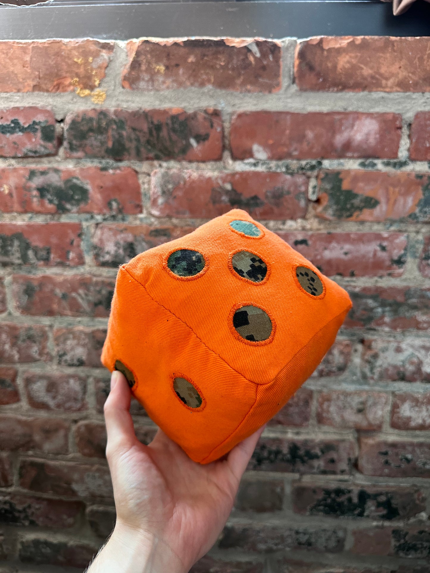 Orange/Camo Dice Plushie