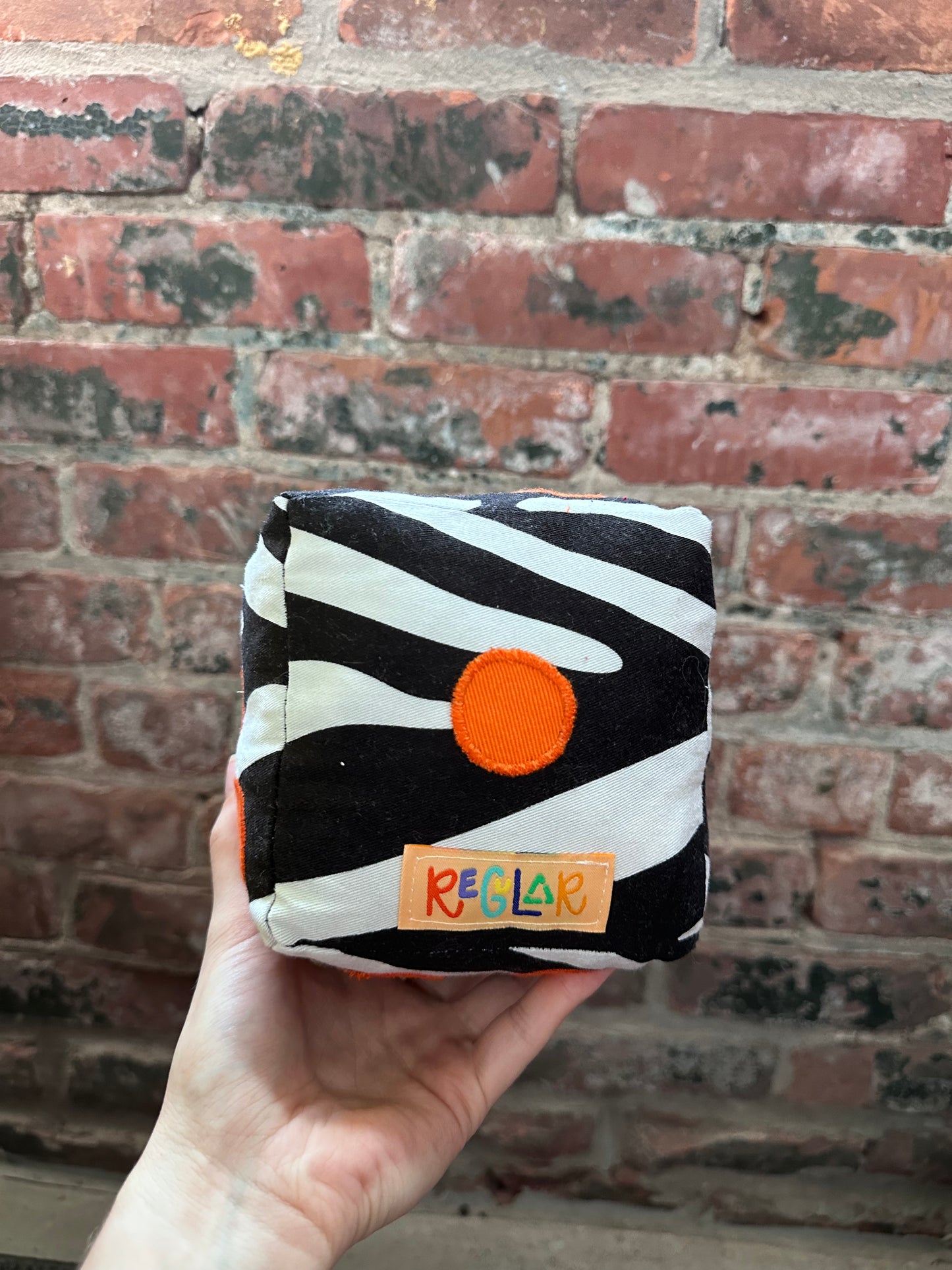 Zebra/Orange Dice Plushie