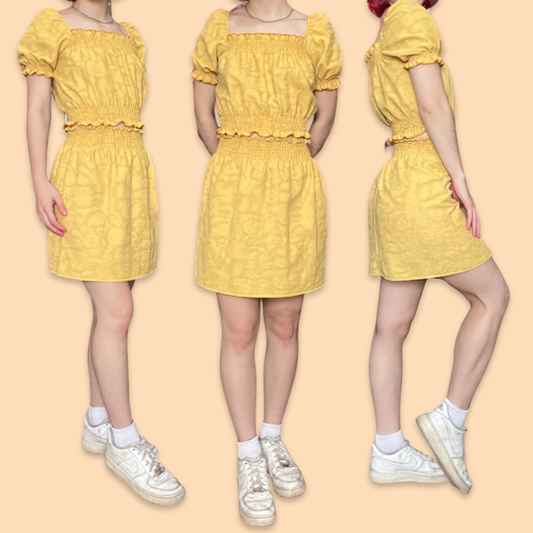 Yellow Rose Mini Skirt Set