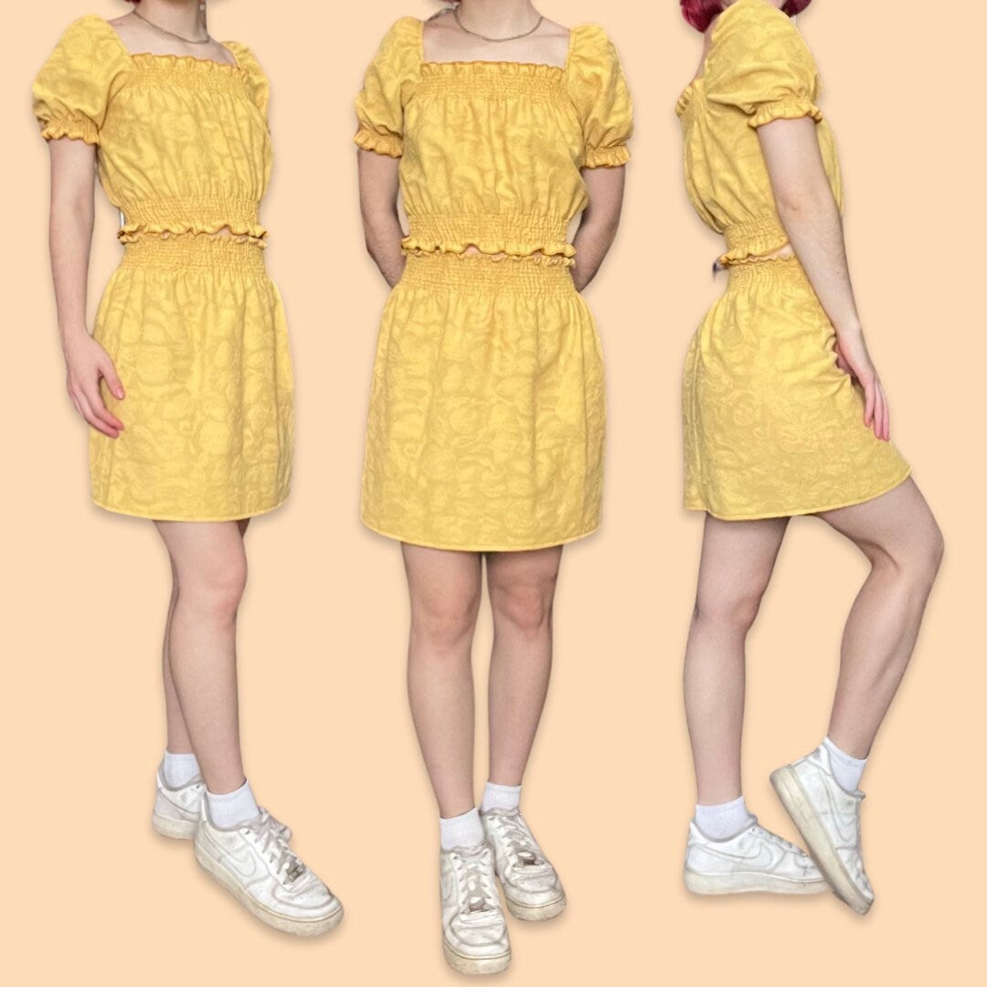 Yellow Rose Mini Skirt