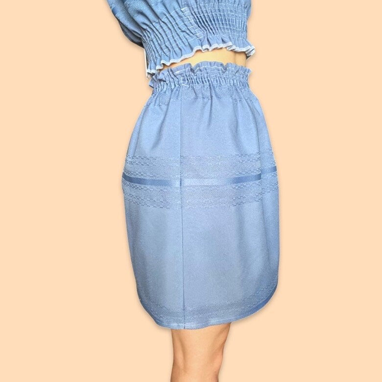 Dusty Blue Mini Skirt