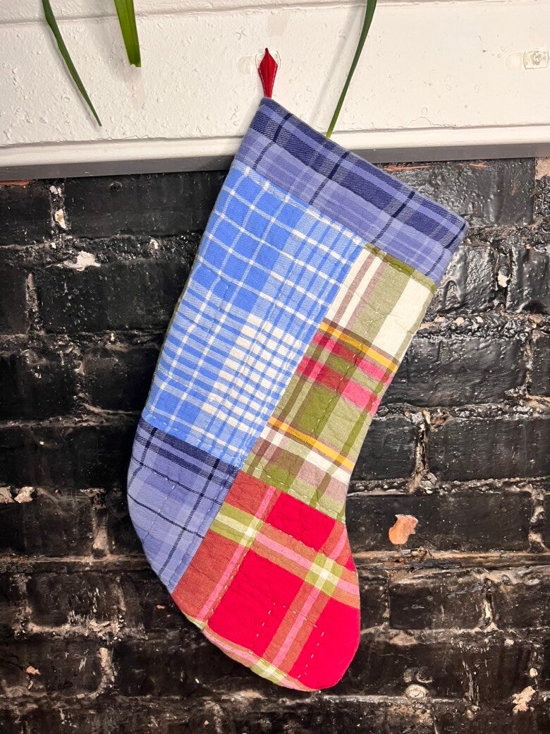 Plaid Patchwork Quilted Stocking
