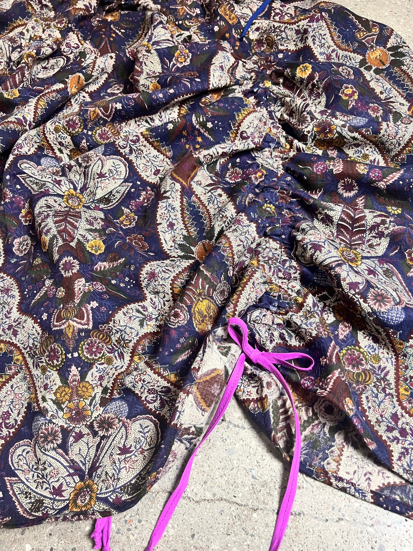 Floral Paisley/Purple Parachute Skirt