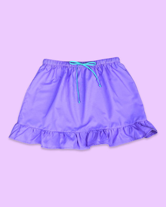 Purple Ruffle Mini Skirt